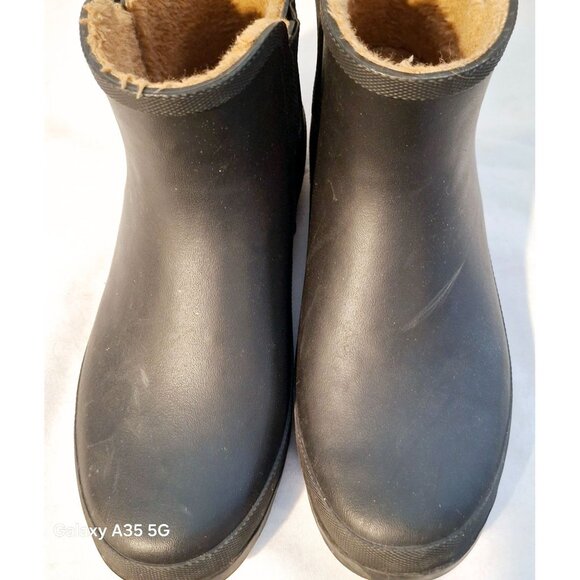 Chooka Womens Black Waterproof Ankle Boots With Faux Fur Lining Size 10 - Picture 4 of 9